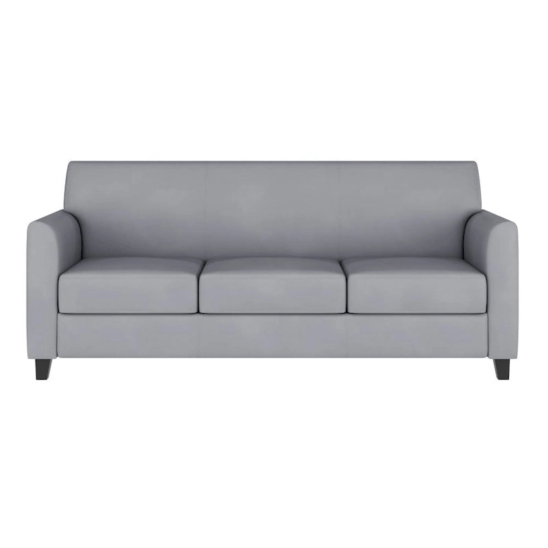 Canapé en cuir et polyuréthane avec cadre surpiqué aux lignes épurées - 70"L x 29"P x 32,25"H