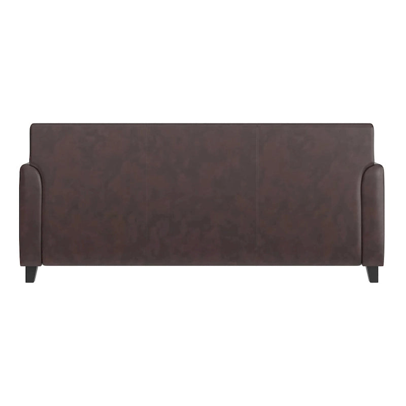 Canapé en cuir et polyuréthane avec cadre surpiqué aux lignes épurées - 70"L x 29"P x 32,25"H