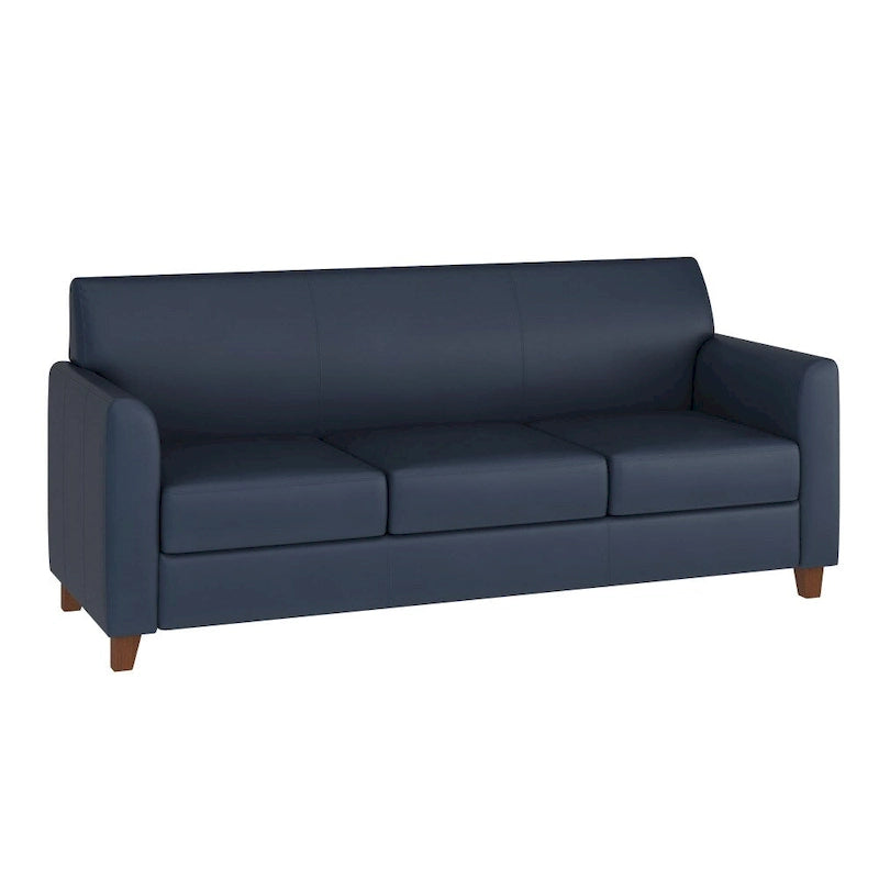 Canapé en cuir et polyuréthane avec cadre surpiqué aux lignes épurées - 70"L x 29"P x 32,25"H