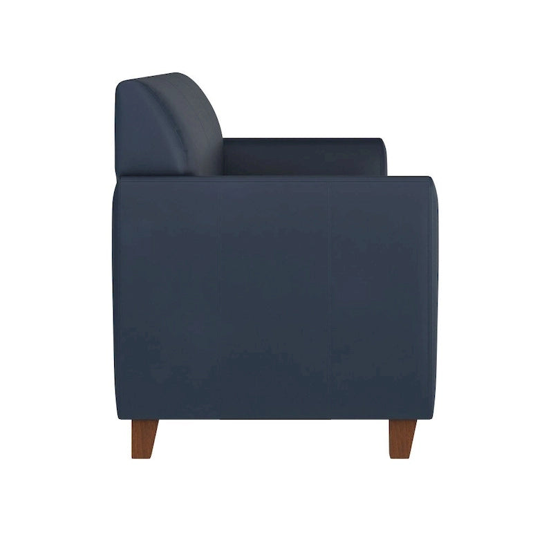 Canapé en cuir et polyuréthane avec cadre surpiqué aux lignes épurées - 70"L x 29"P x 32,25"H