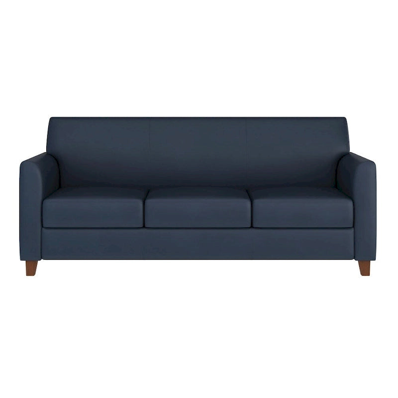 Canapé en cuir et polyuréthane avec cadre surpiqué aux lignes épurées - 70"L x 29"P x 32,25"H
