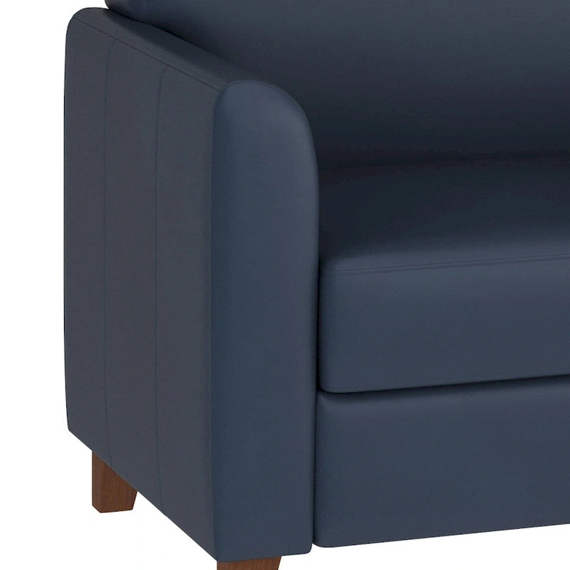 Canapé en cuir et polyuréthane avec cadre surpiqué aux lignes épurées - 70"L x 29"P x 32,25"H