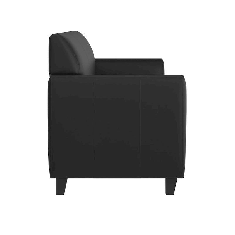 Canapé en cuir et polyuréthane avec cadre surpiqué aux lignes épurées - 70"L x 29"P x 32,25"H