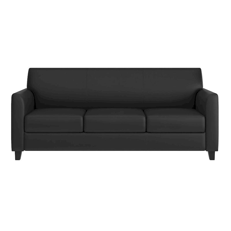 Canapé en cuir et polyuréthane avec cadre surpiqué aux lignes épurées - 70"L x 29"P x 32,25"H