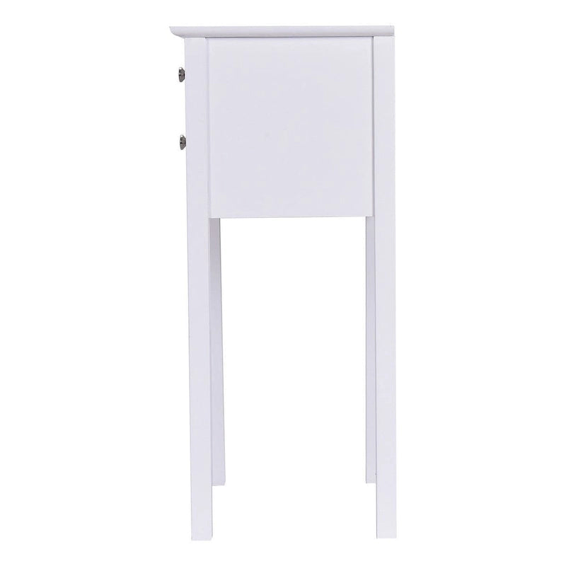 Table d'appoint avec 2 tiroirs - Blanc - 16.0 x 13.0 x 30.0 (L x l x H)