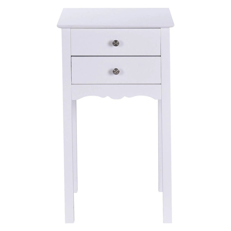 Table d'appoint avec 2 tiroirs - Blanc - 16.0 x 13.0 x 30.0 (L x l x H)