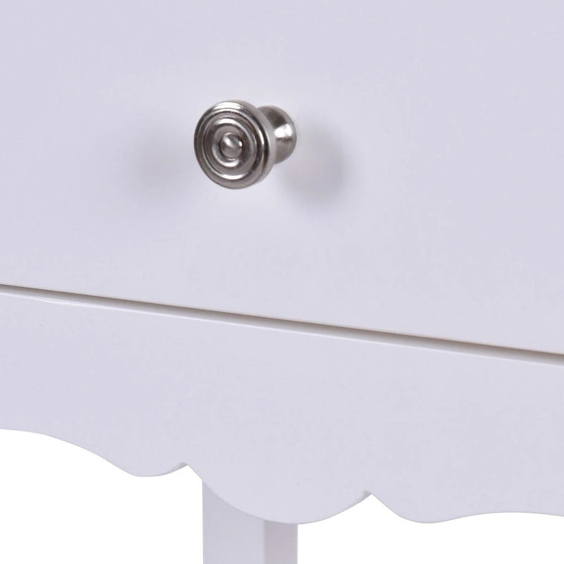 Table d'appoint avec 2 tiroirs - Blanc - 16.0 x 13.0 x 30.0 (L x l x H)