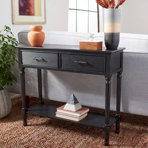 2-Drawer Console Table, Traditional Contemporary - 35.5"W x 13"D x 29.5"H