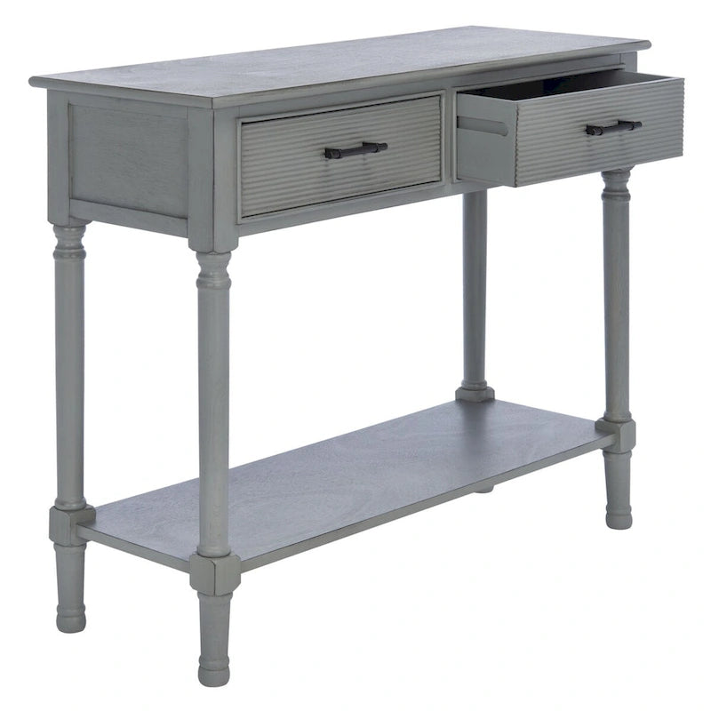 2-Drawer Console Table, Traditional Contemporary - 35.5"W x 13"D x 29.5"H