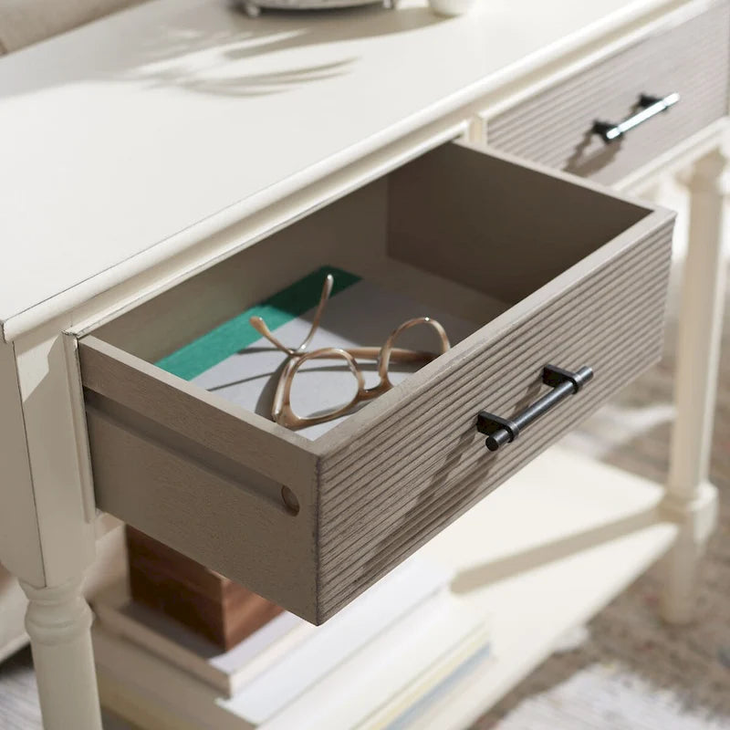 2-Drawer Console Table, Traditional Contemporary - 35.5"W x 13"D x 29.5"H