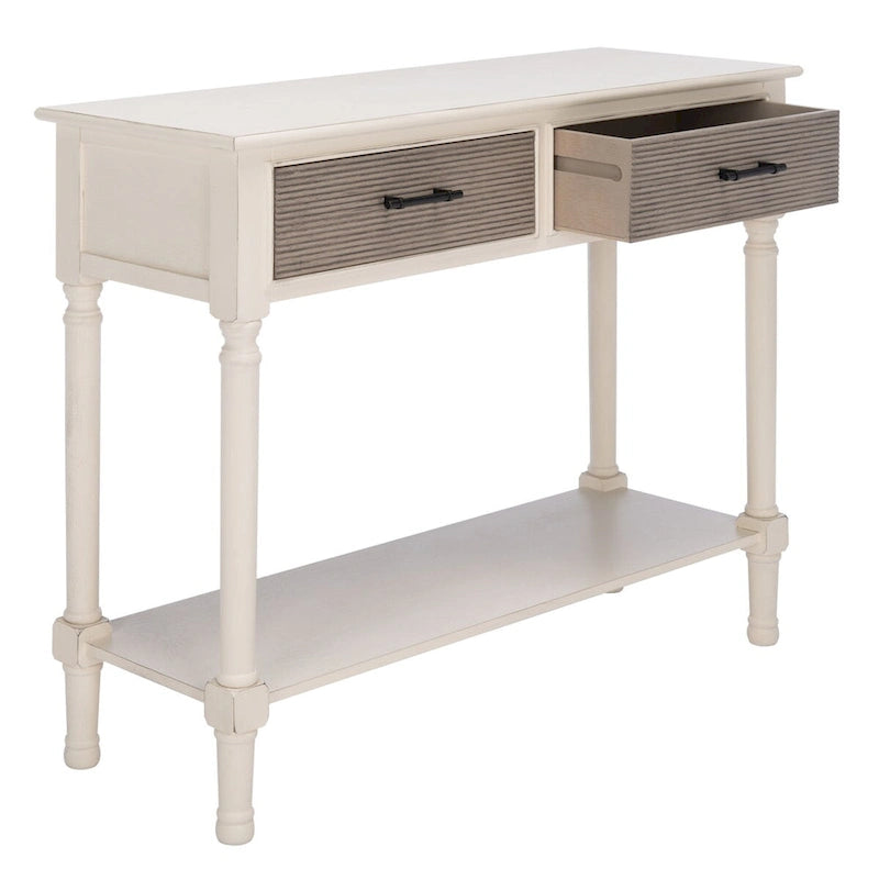2-Drawer Console Table, Traditional Contemporary - 35.5"W x 13"D x 29.5"H