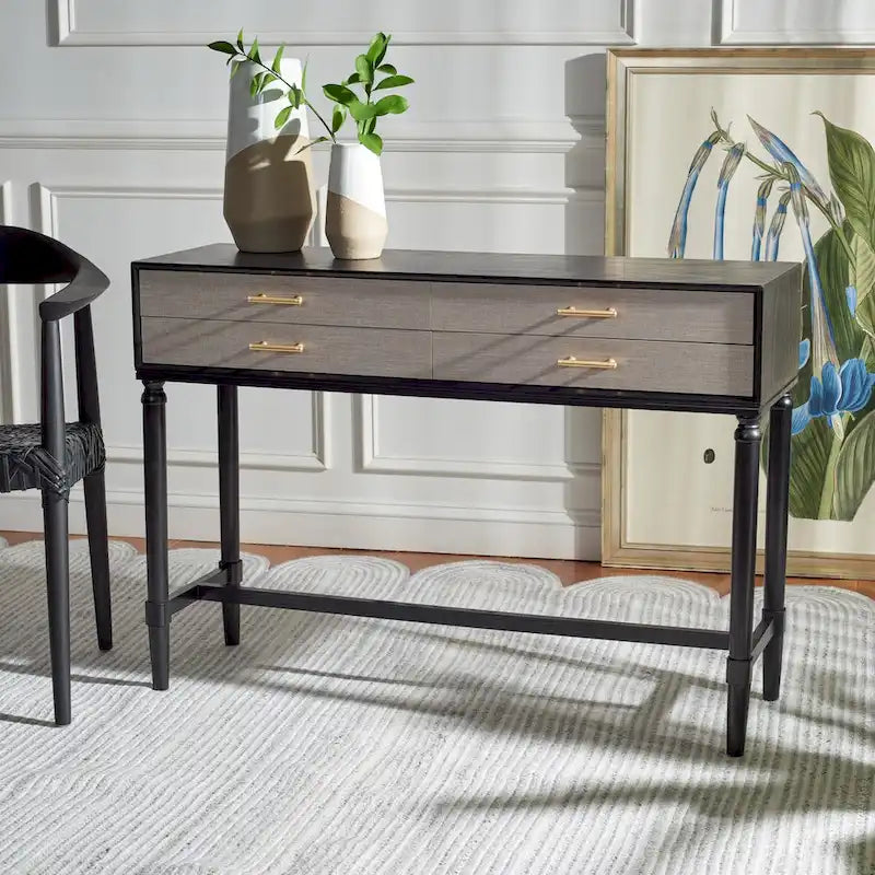 4-Drawer Console Table, Classic Contemporary - 42"W x 13"D x 29.5"H