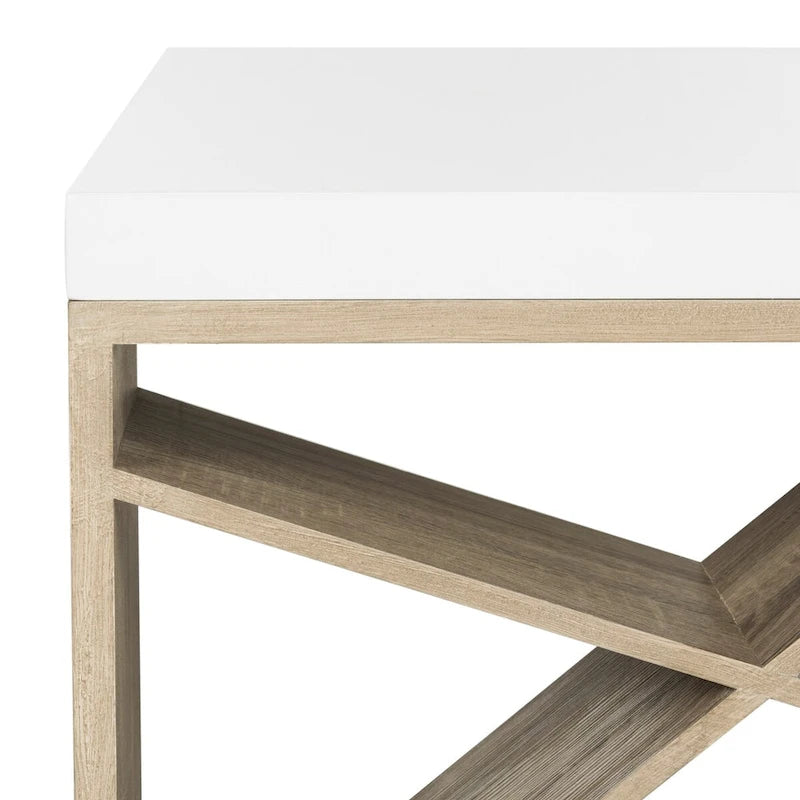 1-Drawer Console Table with Shelves, Contemporary Style