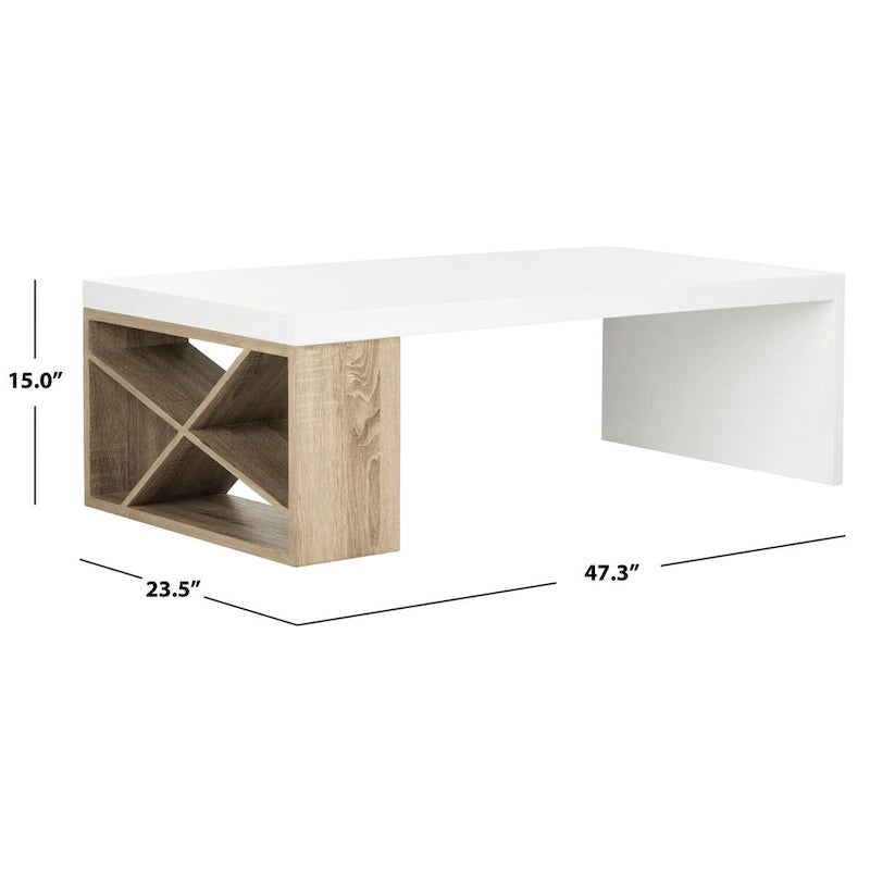 1-Drawer Console Table with Shelves, Contemporary Style