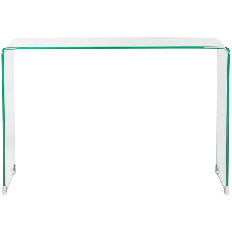 Clear Tempered Glass Console Table - 43.3"W x 13.8"D x 29.5"H