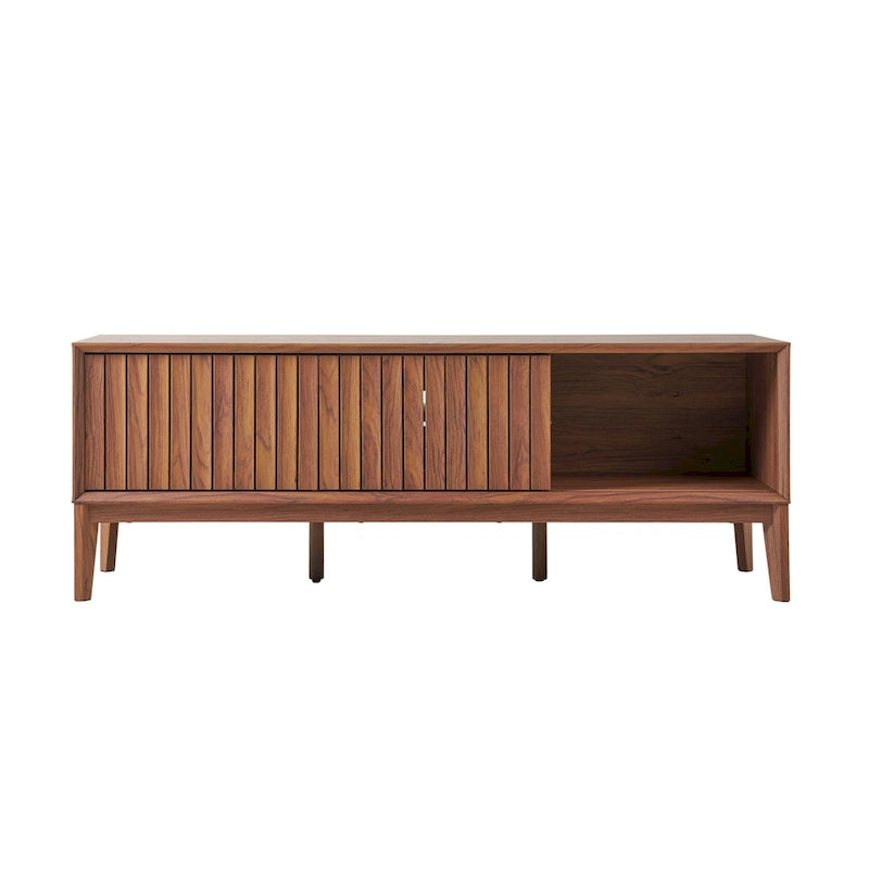 Farmhouse 58" Sliding Door TV Stand, Fits TVs up to 65" with Cable Management