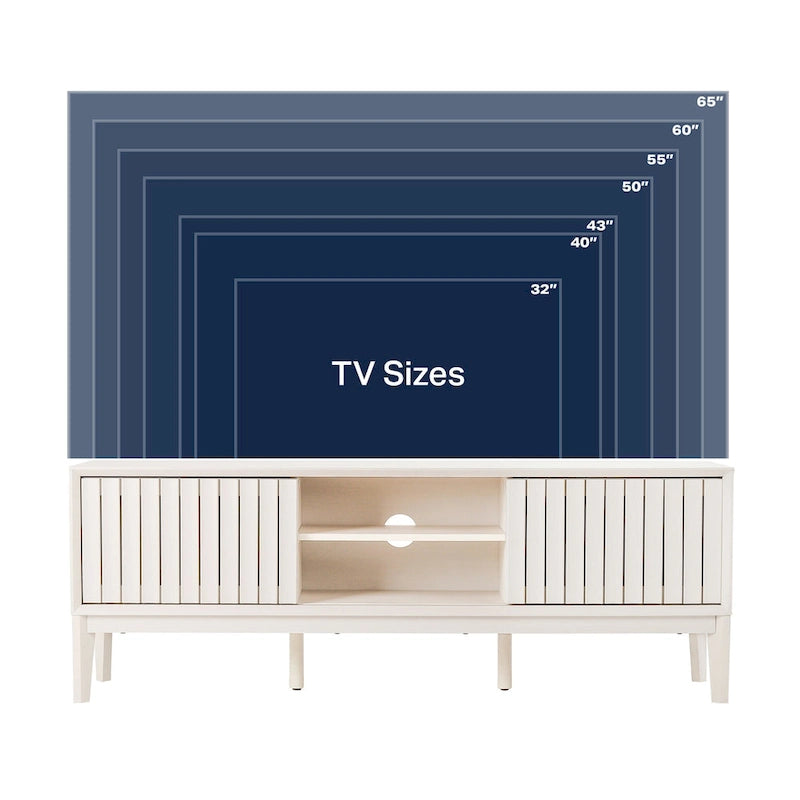 Farmhouse 58" Sliding Door TV Stand, Fits TVs up to 65" with Cable Management