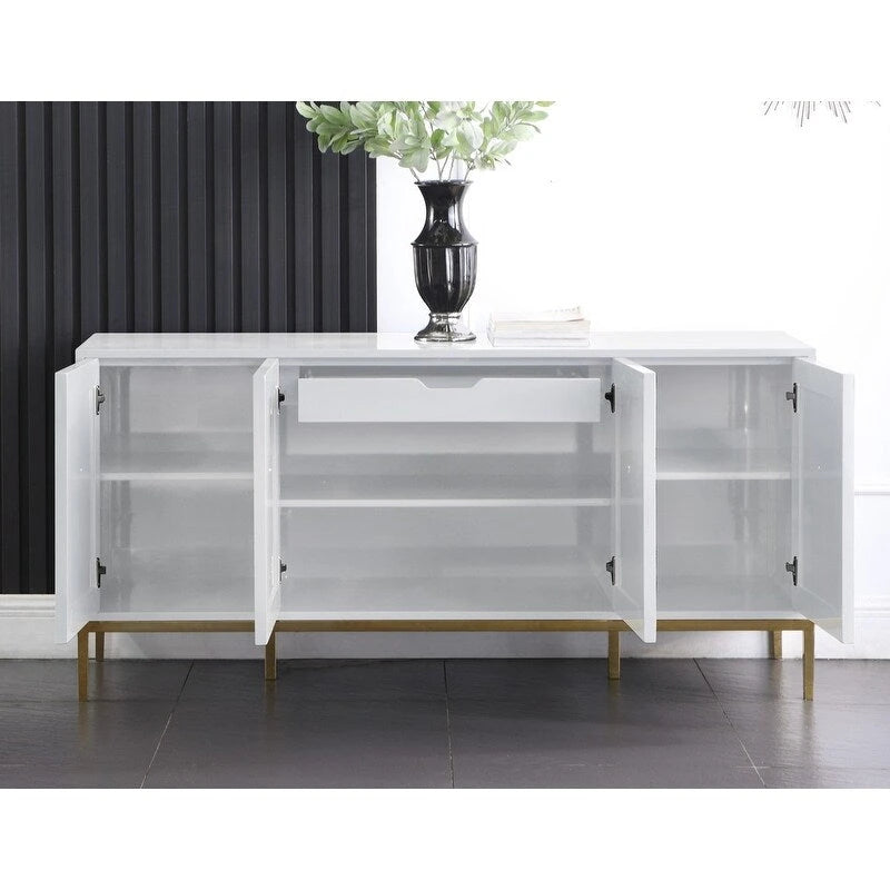 65" Lacquered 4-Door 1-Drawer Sideboard