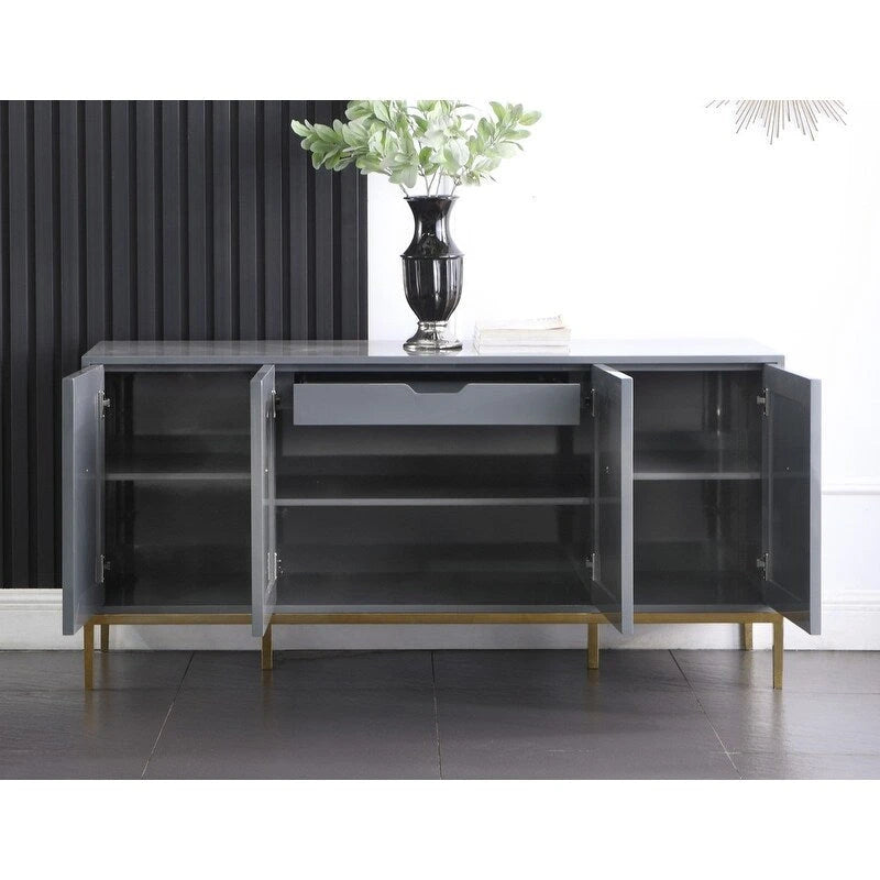 65" Lacquered 4-Door 1-Drawer Sideboard