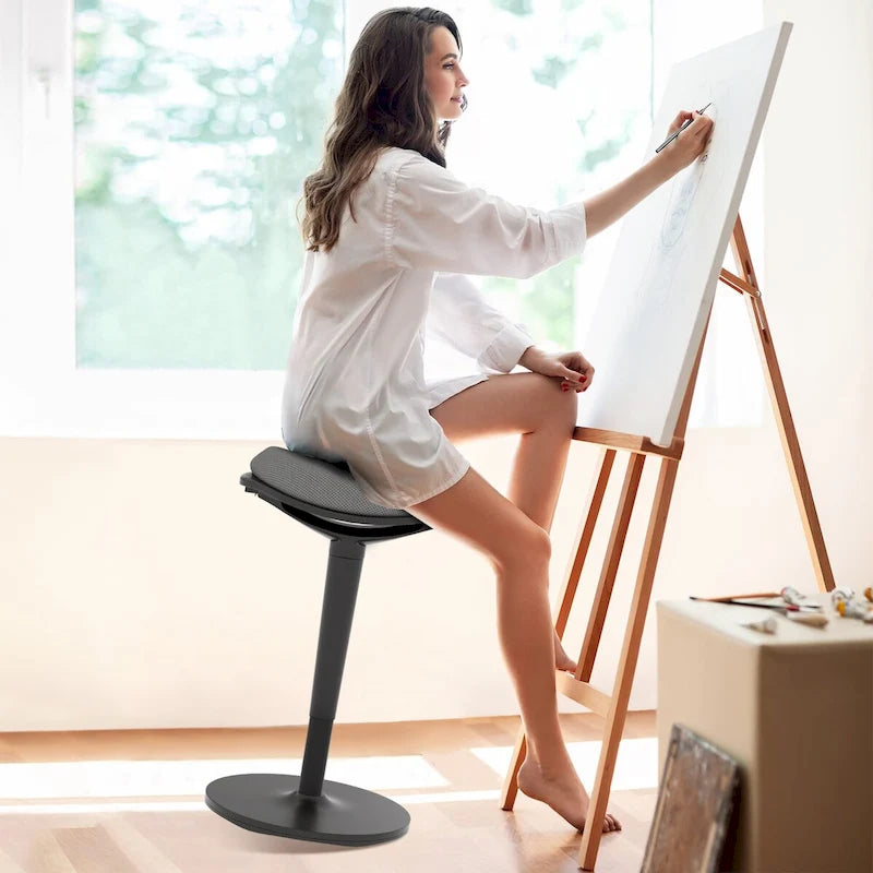 Ergonomic Backless Wobble Stool, Height Adjustable 22.2"-28.1"
