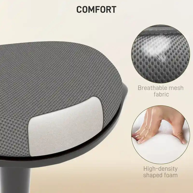 Ergonomic Backless Wobble Stool, Height Adjustable 22.2"-28.1"