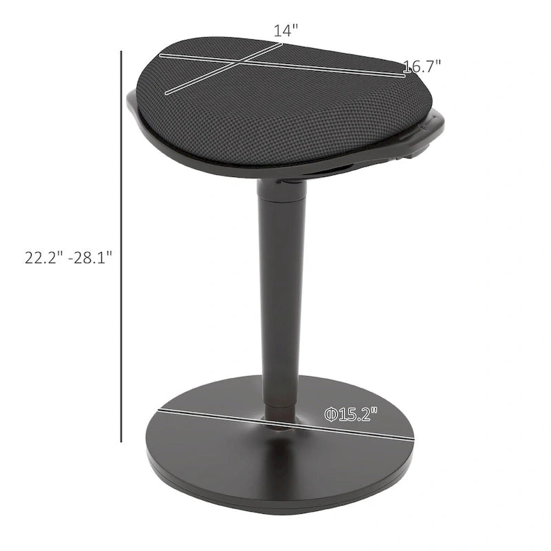 Ergonomic Backless Wobble Stool, Height Adjustable 22.2"-28.1"