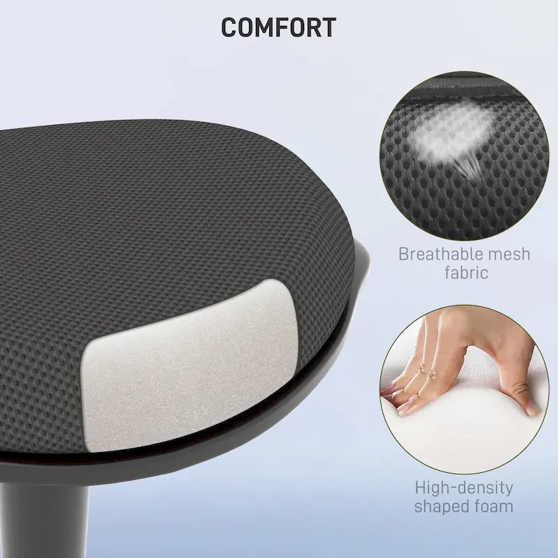 Ergonomic Backless Wobble Stool, Height Adjustable 22.2"-28.1"