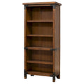 Bibliothèque ouverte rustique avec roulettes en fer - 34"L x 72"H x 15"P