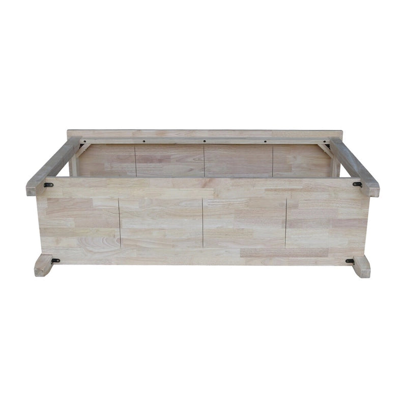 Table canapé/desserte inachevée en bois d'hévéa massif