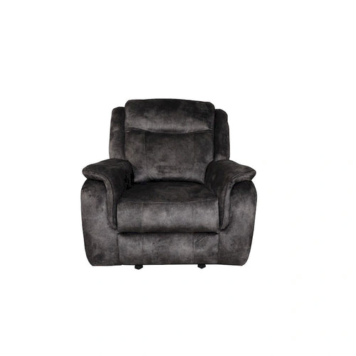 39" Manual Recliner Chair, Pocket Coils, Gray Faux Suede Velvet