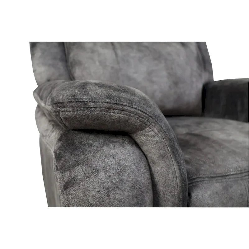 39" Manual Recliner Chair, Pocket Coils, Gray Faux Suede Velvet