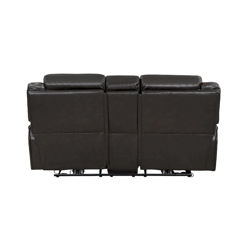 76" Power Dual Recliner Loveseat with Cupholders, Gray Faux Leather