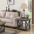 Brown Wood End Table, Rustic Industrial Style - 21"x 23"x 25"