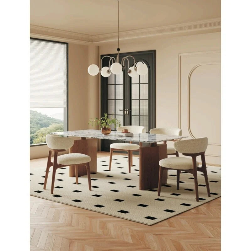 Fauteuil d'appoint en tissu Teddy avec dossier incurvé