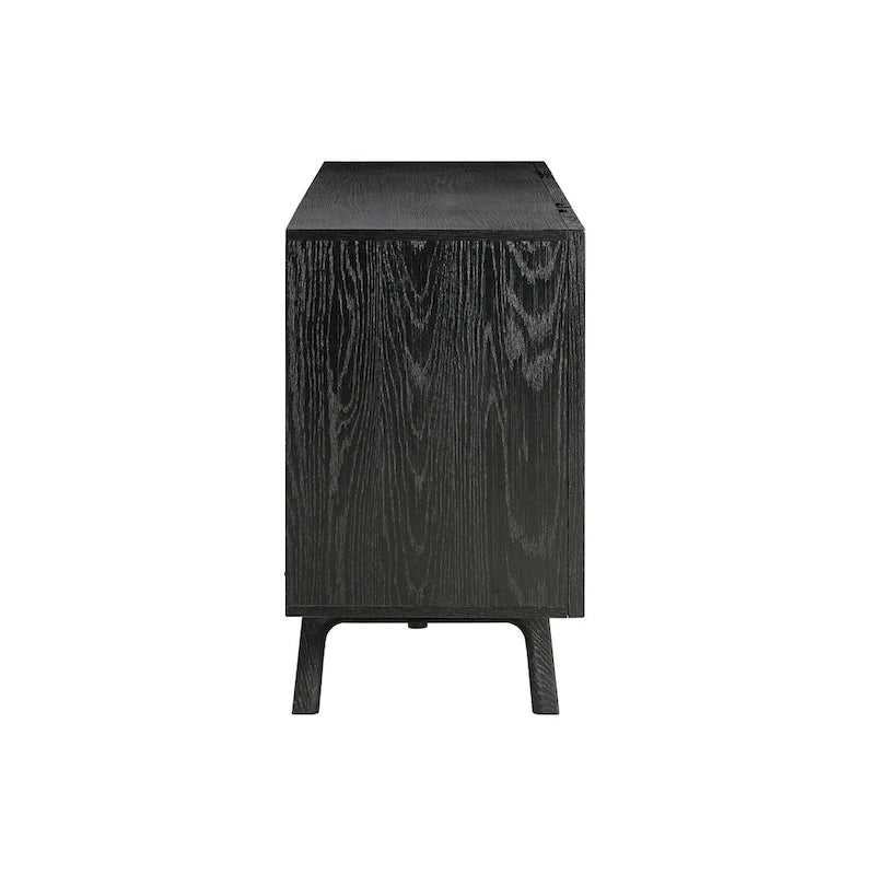 79" Serving Cabinet Buffet Sideboard Console with 4 Doors, Black