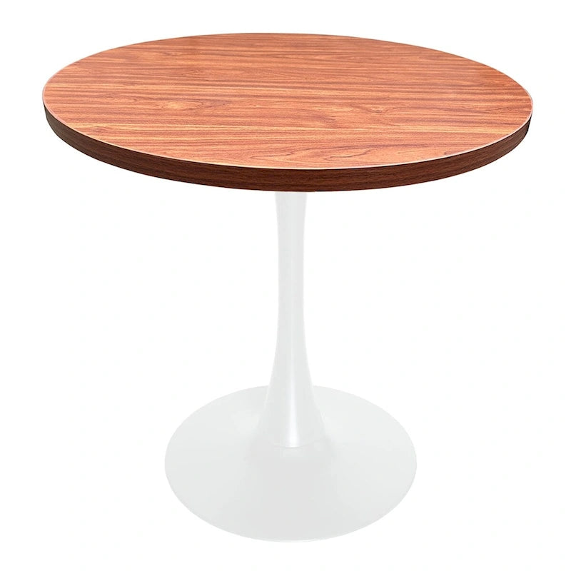 36" Round Dining Table for 4 with MDF Top and Modern White Iron Base