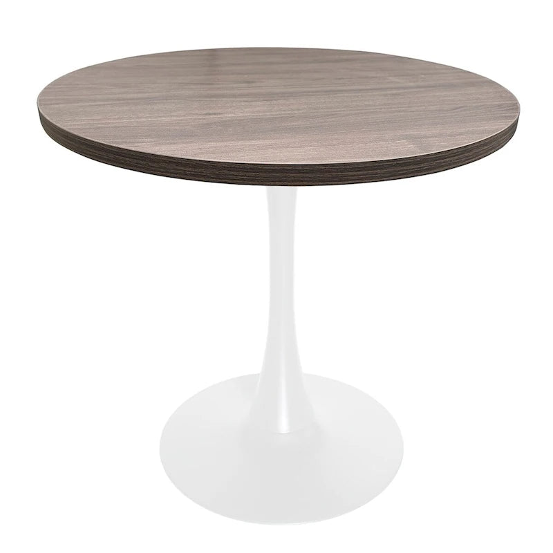 36" Round Dining Table for 4 with MDF Top and Modern White Iron Base