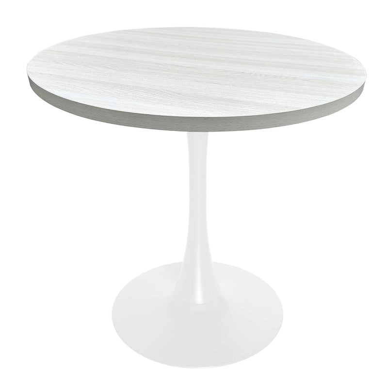 36" Round Dining Table for 4 with MDF Top and Modern White Iron Base