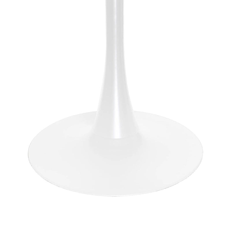 36" Round Dining Table for 4 with MDF Top and Modern White Iron Base