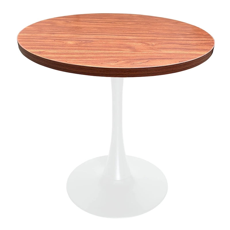 36" Round Dining Table for 4 with MDF Top and Modern White Iron Base