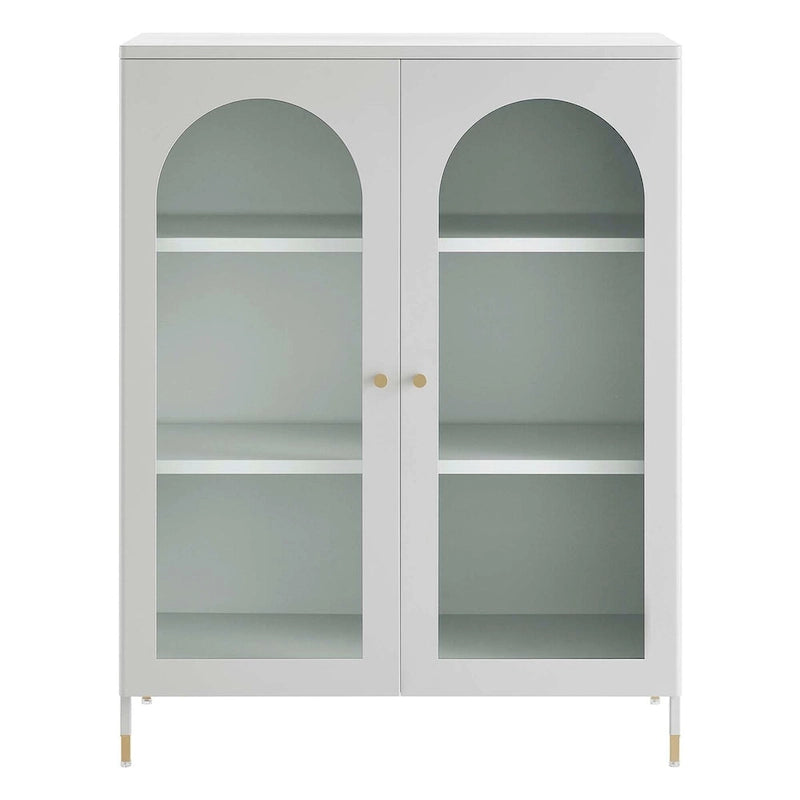 Accent Cabinet with Glass-Front Arched Doors
