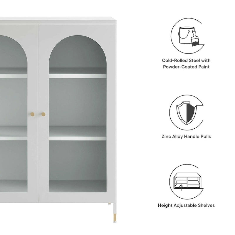 Accent Cabinet with Glass-Front Arched Doors