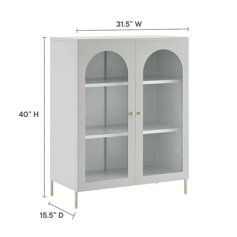 Accent Cabinet with Glass-Front Arched Doors