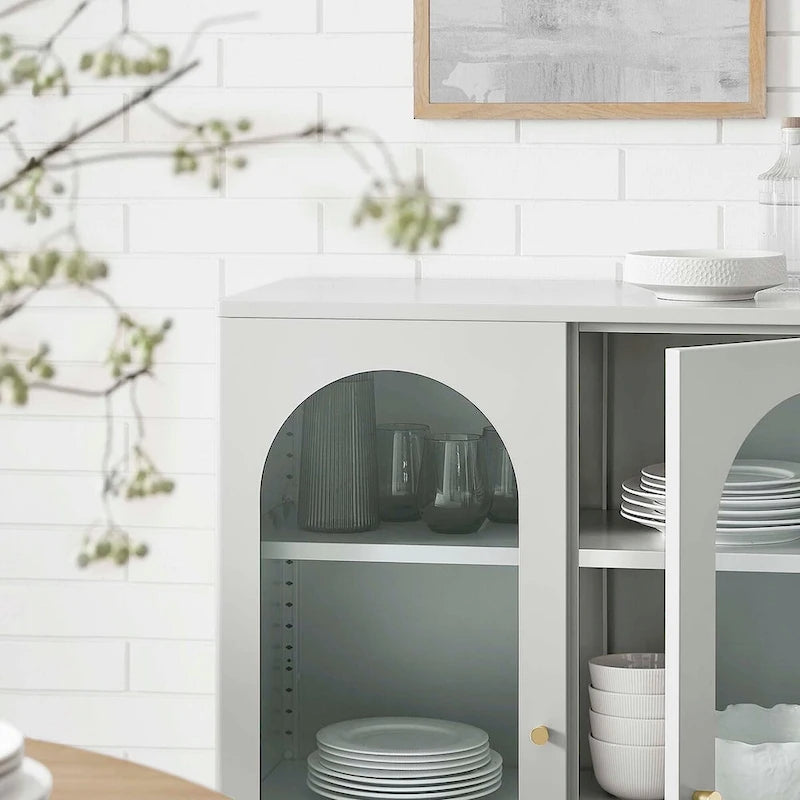 Accent Cabinet with Glass-Front Arched Doors