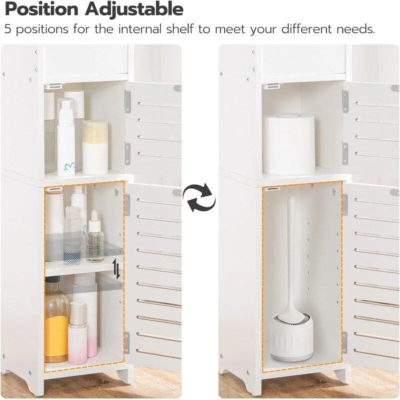 Meuble de rangement étroit pour salle de bain avec porte - 7,9P x 7,9L x 30,7H