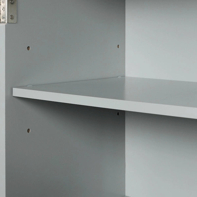 Bathroom Storage Cabinet Tall Floor Storage Cabinet with Two Doors and Drawers, Adjustable Shelf