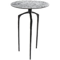 Aluminum Metal Geometric Slim Textured Side Table - Silver, Gold or Gray