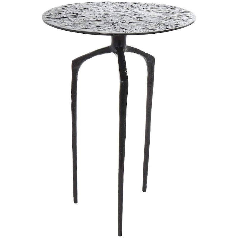 Aluminum Metal Geometric Slim Textured Side Table - Silver, Gold or Gray