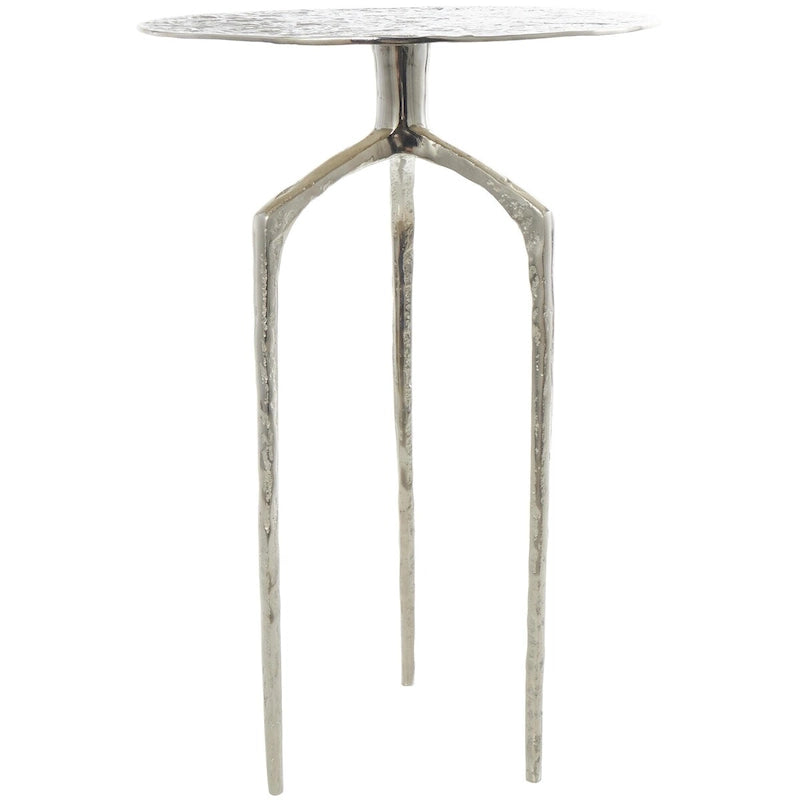 Aluminum Metal Geometric Slim Textured Side Table - Silver, Gold or Gray