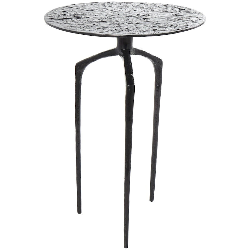 Aluminum Metal Geometric Slim Textured Side Table - Silver, Gold or Gray